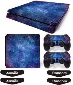 img 1 attached to ✨ Enhance Your Gaming Experience with Ps4 Slim Full Body Vinyl Skin Decal Cover - Blue Starry Sky Design + LED Lightbar Stickers