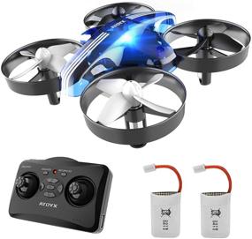 img 4 attached to 🚁 ATOYX Mini Drone for Kids and Beginners - Indoor Hand Operated/RC Nano Helicopter Quadcopter with Auto Hovering, Headless Mode, Extra Batteries, Remote Control - Blue