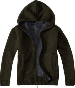img 4 attached to Cozy and Stylish: Gioberti Boys' Knitted Cardigan Sweater Sherpa Collection