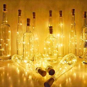 img 3 attached to 🍷 Wine Bottle Lights with Cork - Cooo 2 Lamp Sets, 20 LED Fairy Lights, Battery Operated DIY Room Party Christmas Halloween Wedding Birthday Dinner Bar Decor - Warm White