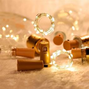 img 1 attached to 🍷 Wine Bottle Lights with Cork - Cooo 2 Lamp Sets, 20 LED Fairy Lights, Battery Operated DIY Room Party Christmas Halloween Wedding Birthday Dinner Bar Decor - Warm White