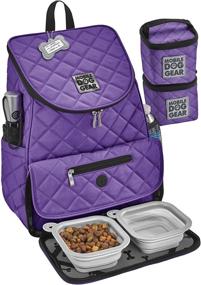 img 3 attached to 🐶 Dog Travel Bag: Mobile Dog Gear Deluxe Quilted Weekender Backpack with Lined Food Carriers and 2 Collapsible Dog Bowls