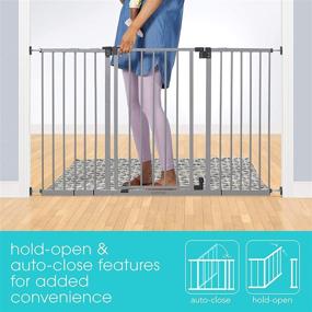 img 1 attached to Summer Infant Secure Space Extra-Wide Safety Gate for Doorways & Stairways - Auto-Close & Hold-Open - Grey, Slate (28.5-52 Inch Wide)