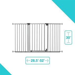 img 3 attached to Summer Infant Secure Space Extra-Wide Safety Gate for Doorways & Stairways - Auto-Close & Hold-Open - Grey, Slate (28.5-52 Inch Wide)