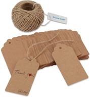 🏷️ shintop 100pcs kraft paper gift tags with free jute twine - perfect for bonbonniere favor gifts logo