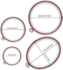 img 1 attached to 🧵 Набор из 4 кольцев обруча для вышивки Caydo: имитация деревянной рамки для искусства, ремесел, шитья и подвешивания