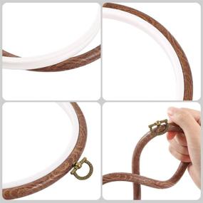 img 2 attached to 🧵 Набор из 4 кольцев обруча для вышивки Caydo: имитация деревянной рамки для искусства, ремесел, шитья и подвешивания