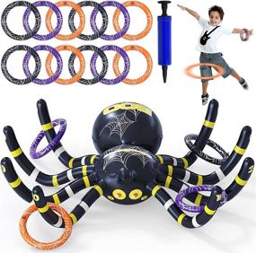 img 4 attached to 🕷️ Garma Halloween Inflatable Spider Ring Toss Game: Fun Spider Decoration for Kids' Outdoor & Indoor Party Favor Supplies