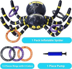 img 1 attached to 🕷️ Garma Halloween Inflatable Spider Ring Toss Game: Fun Spider Decoration for Kids' Outdoor & Indoor Party Favor Supplies