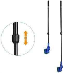 img 2 attached to 🐠 Newpet-Thermo 5-in-1 Aquarium Cleaning Kit Fish Tank Cleaner Set with Algae Scraper, Fish Net, Sponge, Plant Fork, and Gravel Rake for Extended Deep Fish Tanks