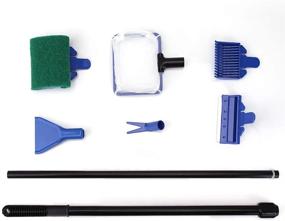 img 4 attached to 🐠 Newpet-Thermo 5-in-1 Aquarium Cleaning Kit Fish Tank Cleaner Set with Algae Scraper, Fish Net, Sponge, Plant Fork, and Gravel Rake for Extended Deep Fish Tanks