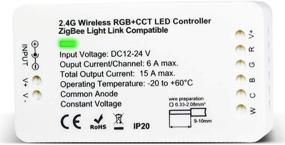 img 4 attached to 🏠 GIDERWEL Умный домашний контроллер для светодиодных лент Zigbee - RGBCCT с возможностью регулировки яркости, совместим с мостом Hue и Alexa Echo Plus, поддерживает Lightify Hub для управления через приложение и голосовое управление, подключение 6-проводной RGB ленты холодного белого и тёплого белого света.