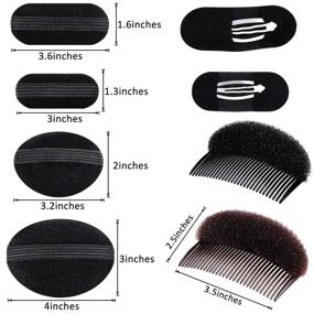 img 2 attached to 8-Piece Bump It Up Volume Hair Base Set: Styling Sponge, Inserts, Braiding Tool, Comb, Clip, Bun Pad - For Women and Girls; DIY Hairstyle Accessories