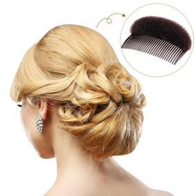 img 1 attached to 8-Piece Bump It Up Volume Hair Base Set: Styling Sponge, Inserts, Braiding Tool, Comb, Clip, Bun Pad - For Women and Girls; DIY Hairstyle Accessories