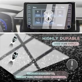 img 1 attached to 🚗 (Improved) CDEFG Car Screen Protector for 2019-2021 Corolla E210 Hatchback / 2018+ C-HR CHR, Tempered Glass HD Scratch Resistance (8 inch) - Upgraded Navigation Center Control Screen Protector