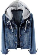 👚 lifeshe women's detachable hooded denim jacket for casual wear logo