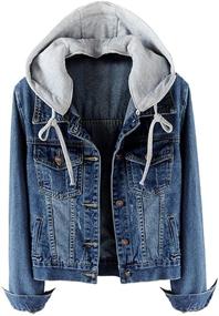 img 4 attached to 👚 LifeShe Women's Detachable Hooded Denim Jacket for Casual Wear