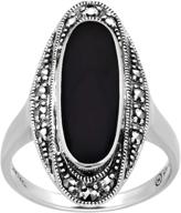 💍 seo-optimized: black onyx and marcasite sterling silver ring by gemondo usa logo