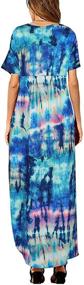 img 2 attached to V Neck Pocket Casual Side Split Beach Maxi Dress for Women with Short Sleeves