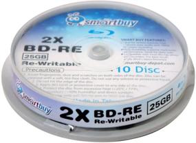 img 2 attached to 📀 High-Quality 10-Pack Smartbuy 2X 25GB Blue Blu-ray BD-RE Logo Discs for Rewritable Storage