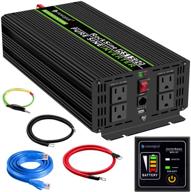 💡 novopal pure sine wave power inverter - 1500w 12v dc to 110v/120v ac converter with 4 ac outlets, 1 usb port, remote control, 16.4ft long cord, and dual cooling fans - peak power 3000w logo