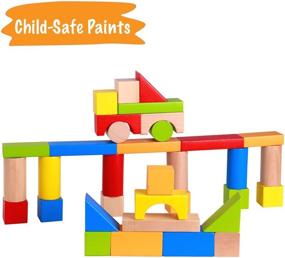 img 3 attached to Enhance Children's Creativity and Problem-solving Skills with Pidoko Kids Wooden Building Blocks