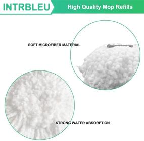 img 2 attached to Thicken Microfiber Spin Mop Head Replacement - 3 Pack, Intrbleu Super Water Absorbent Easy Cleaning, Includes 1 White Wipe Cloth