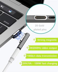 img 2 attached to 🔌 Magnetic USB C Adapter: 87W PD Quick Charge, 10Gbp/s Data Transfer & 4K Video Output - Compatible with MacBook Pro, Matebook, Samsung, and More Type C Devices