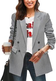 img 4 attached to LookbookStore Womens Casual Buttons Office Women's Clothing and Suiting & Blazers
