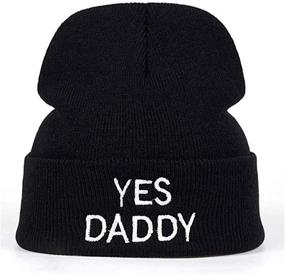 img 3 attached to 🧢 Chensheng Daddy Letter Cap: Ultimate Casual Beanie Hat for Men and Women – Knitted Winter Hat with Hip-Hop Style – Black Skullies Cap