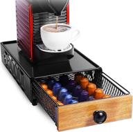 ☕ premium coffee pod holder drawer - nespresso, k-cups, verismo, dolce gusto - metal storage organizer for tea & capsules (pure black) логотип