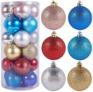 24-piece christmas ball decorations set for tree – 2.36'' shatterproof ornaments in colorful designs – festive tree ornaments for christmas décor логотип