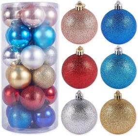 img 4 attached to 24-Piece Christmas Ball Decorations Set for Tree – 2.36'' Shatterproof Ornaments in Colorful Designs – Festive Tree Ornaments for Christmas Décor