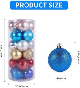 img 2 attached to 24-Piece Christmas Ball Decorations Set for Tree – 2.36'' Shatterproof Ornaments in Colorful Designs – Festive Tree Ornaments for Christmas Décor