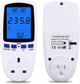 img 2 attached to 🔌 Power Meter Plug Upgraded with LCD Display, Improved Night Vision, Power Consumption Monitor for Energy Voltage Amps Electricity Usage, Overload Protection, 7 Energy Saving Display Modes, Watt Meter