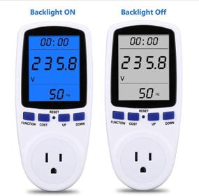 img 3 attached to 🔌 Power Meter Plug Upgraded with LCD Display, Improved Night Vision, Power Consumption Monitor for Energy Voltage Amps Electricity Usage, Overload Protection, 7 Energy Saving Display Modes, Watt Meter