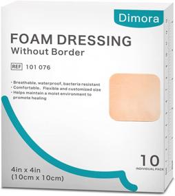 img 4 attached to 🩹 Highly Absorbent Dimora Foam Dressing Pads, 10cmx10cm, Pack of 10 - Sterile Non-Adhesive Hydrophilic Square Waterproof Dressing for Optimal Wound Care