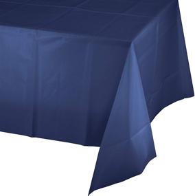 img 2 attached to Navy Blue Plastic Tablecloth, Pack of 3 - Perfect for Parties and Events!