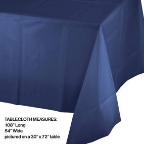 img 1 attached to Navy Blue Plastic Tablecloth, Pack of 3 - Perfect for Parties and Events!