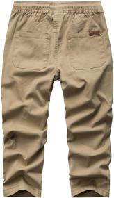 img 3 attached to 🩳 Solid Color Elastic Drawstring Boys' Clothing for Pants by WIYOSHY