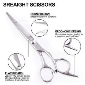 img 3 attached to ✂️ FLY2SKY Professional Hair Cutting Scissors Set - 11 PCS Haircut Kit for Salon Barber Home Use - Thinning Shears, Straight Hair Cutting Shears Set - Hair Shears for Women and Men