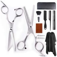 ✂️ fly2sky professional hair cutting scissors set - 11 pcs haircut kit for salon barber home use - thinning shears, straight hair cutting shears set - hair shears for women and men logo