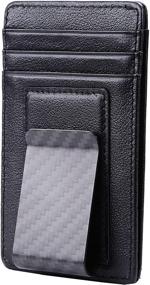 img 4 attached to Men's Accessories: Leather Holder with Carbon Blocking Pocket