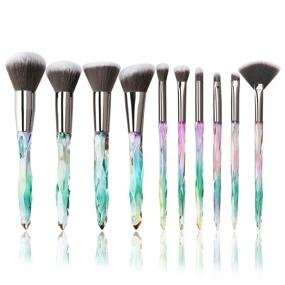 img 2 attached to Adpartner 10PCS Crystal Style Makeup Brush Set: Premium Synthetic Bristles for Professional Face Foundation, Concealer, Blush, Eye Shadow - Cosmetic Tool Kit