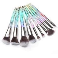 adpartner 10pcs crystal style makeup brush set: premium synthetic bristles for professional face foundation, concealer, blush, eye shadow - cosmetic tool kit logo