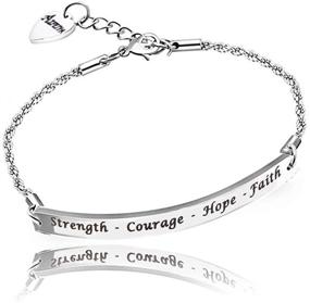 img 3 attached to Cancer Awareness Bracelet: Find Encouragement and Inspiration in this Adjustable Jewelry - Be Strong and Courageous!