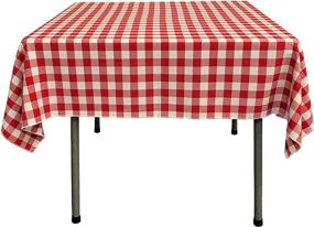 img 1 attached to 🍽️ Liven up your table decor with our Linen Checkered Overlay Tablecloth - 58 Inch