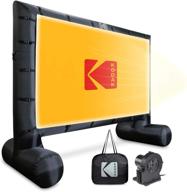 📽️ 14.5 feet kodak inflatable outdoor projector screen - blow-up screen for movies, tv, sports games & more! includes air pump, storage carry case, stakes, repair patches logo