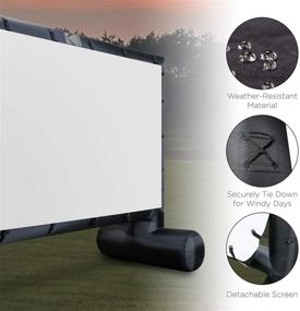 img 3 attached to 📽️ 14.5 Feet KODAK Inflatable Outdoor Projector Screen - Blow-Up Screen for Movies, TV, Sports Games & More! Includes Air Pump, Storage Carry Case, Stakes, Repair Patches