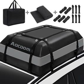 img 4 attached to 🚗 Aocoom Car Roof Bag Rooftop Cargo Carrier: 15 Cubic Feet Waterproof Luggage Storage Solution with Anti-Slip Mat, 5 Reinforce Straps, and 4 Door Hooks - Ideal for Vehicles with or without Racks